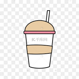 狗卡通狗剪影秋分街边奶茶店小店奶粉奶瓶吃奶矢量扁平化风奶茶店商店