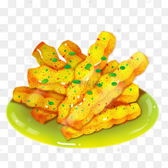 美食炸土豆条插画