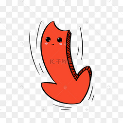 红色箭头向下图标