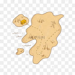 藏宝路线图手绘地藏王菩萨插画海岛宝藏藏宝图手绘藏青色老爷车插图