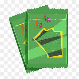 卡通绿色海苔插画