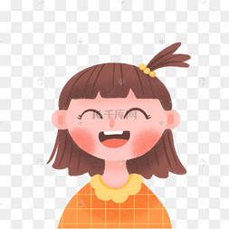 六一儿童节女孩哈哈笑卡通免抠素