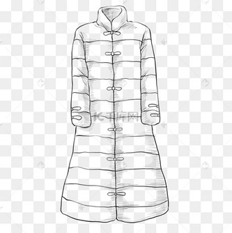 手绘线条羽绒服插画