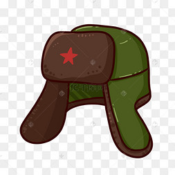 绿色毛绒雷锋帽png免抠素材
