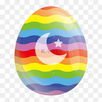 彩虹色星月复活节彩蛋