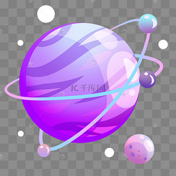 卡通紫色星球插画