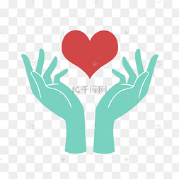 矢量蓝色双手呵护的医疗