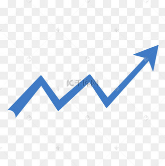 蓝色折线曲折箭头