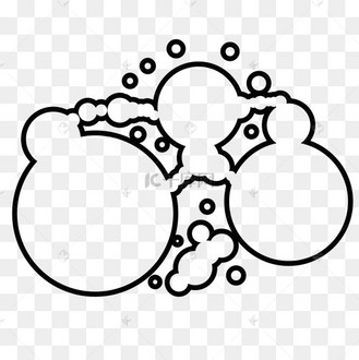 线性泡泡简笔画装饰素材免费下载