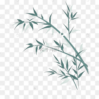 厚涂夏天竹叶竹子风景手绘插画背景