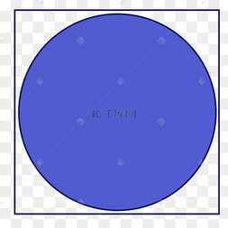 蓝色的圆形正方形免抠图