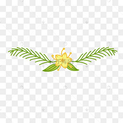 藤蔓黄色小花装饰花边