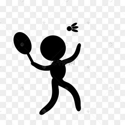 运动剪影羽毛球