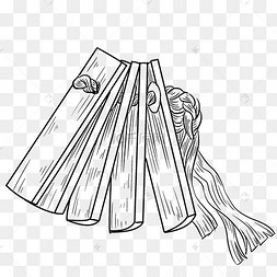 黑色线描快板插画