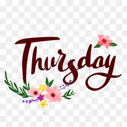 thursday周四英文字