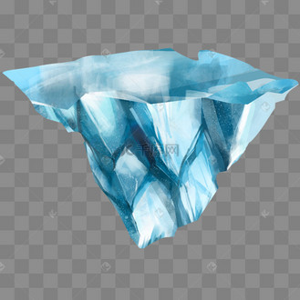 寒冷冰川冰山插画