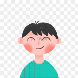 六一儿童节短发男孩半身卡通免抠