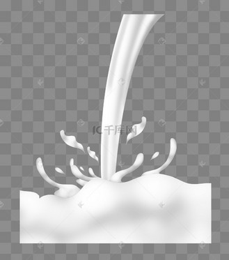 手绘液体牛奶插画