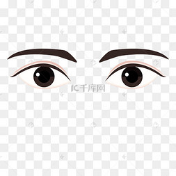 五官双眼皮眼睛手绘卡通眼睛惊讶的表情免抠图眉毛剪贴画漂亮的女人的