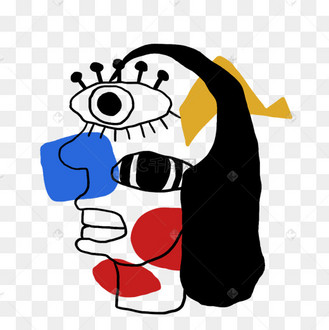 创意抽象人物组合线条几何彩色装饰画