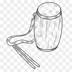 线描简约腰鼓