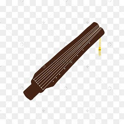 手绘乐器古琴插画