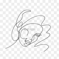 卡通手绘线条女人插画