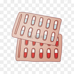 胶囊药物卡通插画