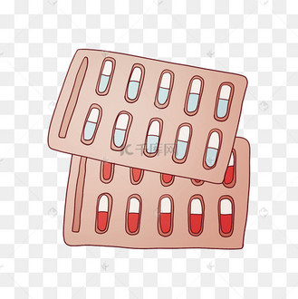 胶囊药物卡通插画