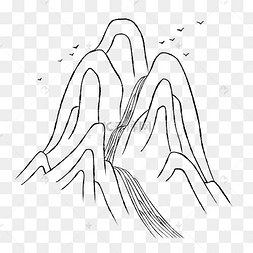 山水线条png