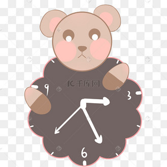 棕色小熊时钟