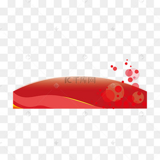 手绘底部装饰祥云红点插画