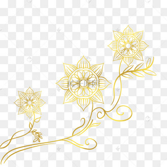 金色线描花纹