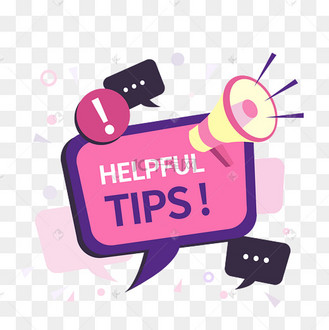 华丽喇叭对话框感叹号圆形玫红紫黄色helpful tips