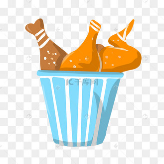 全家桶卡通小吃插画