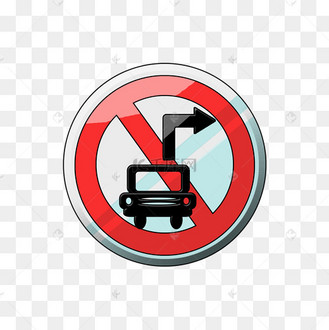机动车禁止右转图标