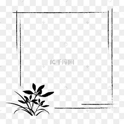 唯美水墨兰花古风边框