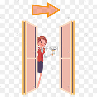 矢量开门关门人物