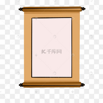 手绘中式卷轴边框
