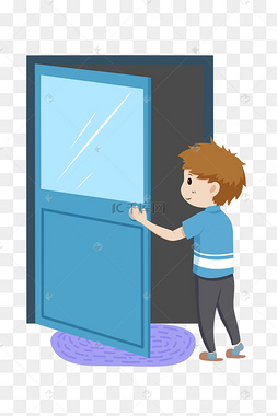 进门出门关门男孩