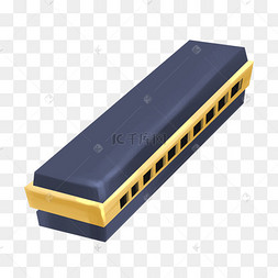 吹口琴元素设计金属口琴乐器口琴卡通插画绿色口琴底纹装饰套图黄色