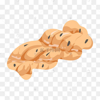 麻花小吃卡通插画