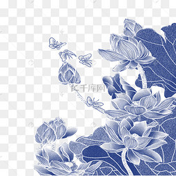青花瓷意境古风牡丹