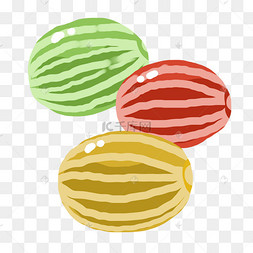 手绘西瓜泡泡糖插画