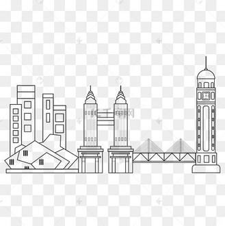 线描重庆建筑