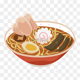 煮面条的卡通美食