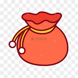 卡通钱袋子矢量图矢量黑色和白色卡通钱包矢量图束口钱袋子红色钱袋子