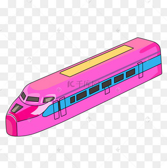 手绘粉色高铁插画