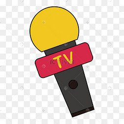 金话筒ai矢量png免扣晚会主持人男女麦克风播音设备蓝色卡通话筒插画