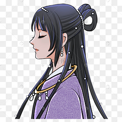 二次元侧面少女侧脸下载 png下载psd动漫人物游戏人物q版少女动漫下载